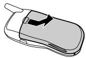 SAGEM MY304X - Installing the SIM card and the battery - 1