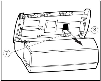 Technical diagram of a device with numbered components, likely an air conditioner unit or enclosure.