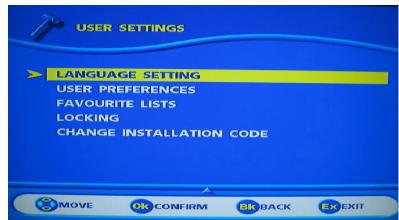SAGEM AXIUM HD-L32 - USER PREFERENCES (APPEARANCE PREFERENCES) - 1