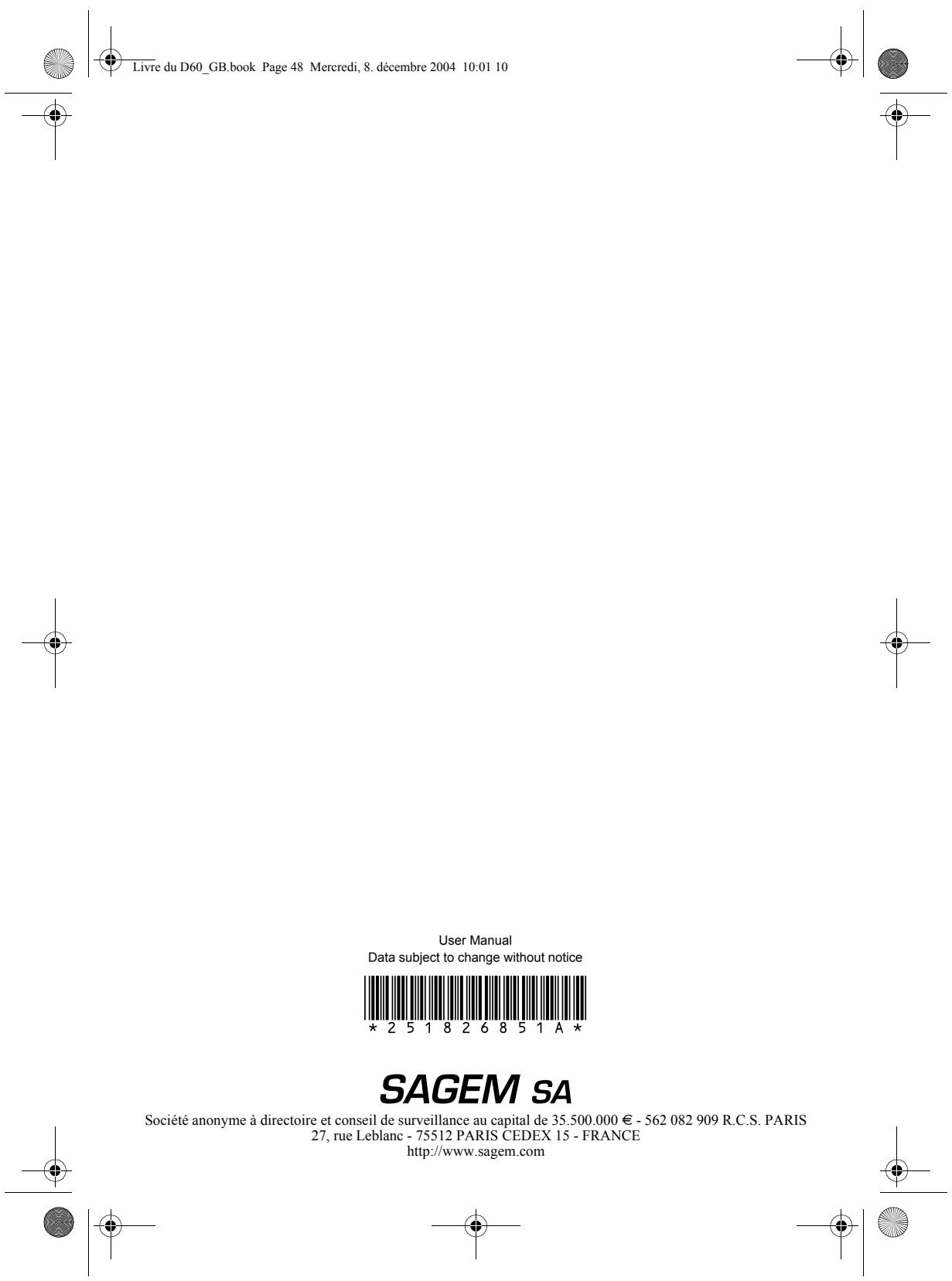SAGEM D 60C - Guarantee terms and conditions - 5