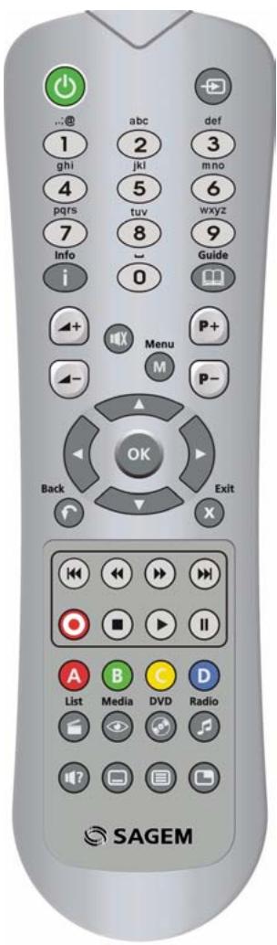 SAGEM DVR 6280SL-T - REMOTE CONTROL - 1