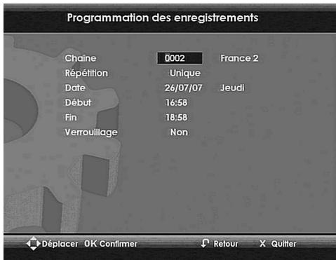 SAGEM DVR 6280SL-T - 10-2 RECORDING PROGRAMMES USING THE MENU - 2