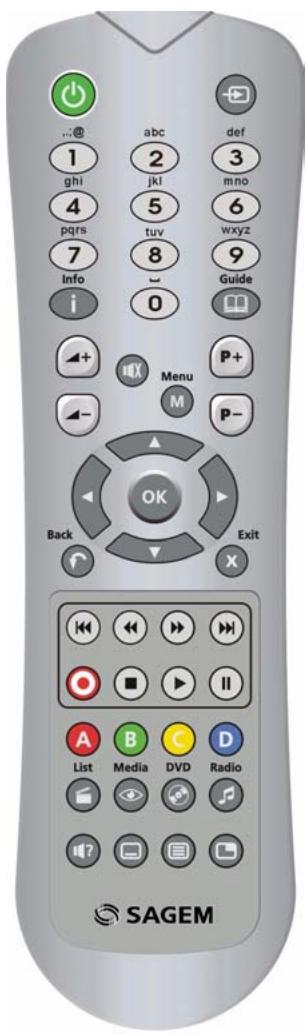SAGEM DVR 64160 SL-T - REMOTE CONTROL - 1