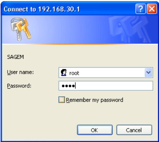 SAGEM F@ST 3000 - Access to your SAGEM F@st™ 3000 (continue) - 1