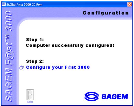 SAGEM F@ST 3000 - Access to your SAGEM F@st™ 3000 - 1