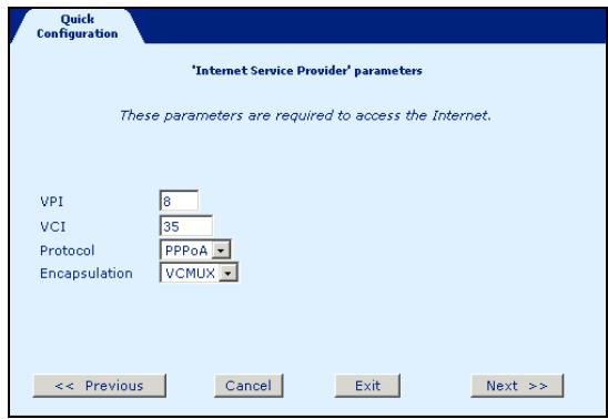 SAGEM F@ST 3000 - Internet access Configuration (cont.) - 1