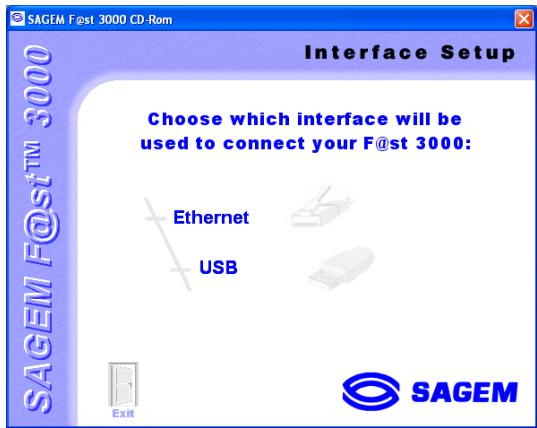 SAGEM F@ST 3000 - Interfaces choice - 1