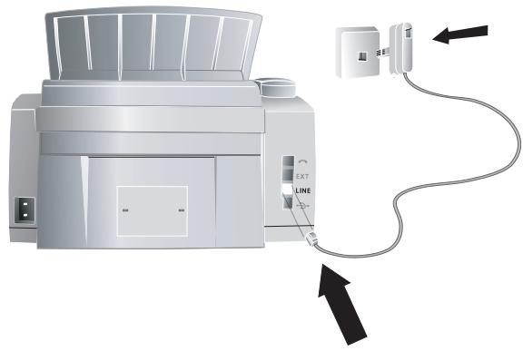 SAGEM LASERFAX 3245 - Connecting the Telephone Cable - 1