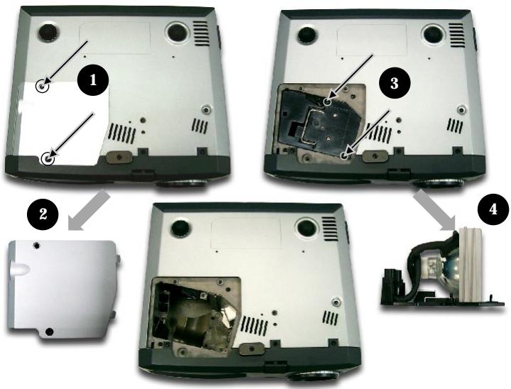 SAGEM MDP 2000 X - Replacing the lamp - 2