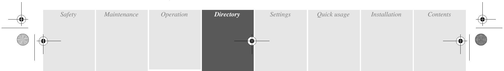 SAGEM MF 3720 - DIRECTORY - 2