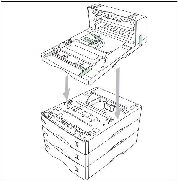 SAGEM MF 3760 - Installing the front/back module on top of the additional trays (depending on model or option) - 1