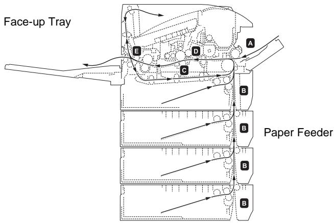 SAGEM MF 5890DN/BDN - Possible Paper Jam Locations - 1