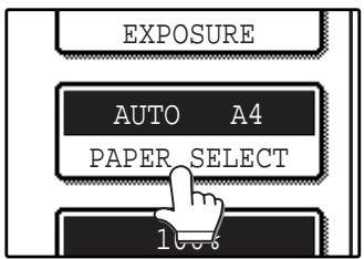 SAGEM MF 9323/ MF 9327 - Touch the [PAPER SELECT] key or the tray in the image of the machine in the touch panel, and select the bypass tray. - 1