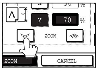 SAGEM MF 9323/ MF 9327 - Use the reduction, enlargement, and [ZOOM] keys (☐/☐) to change the copy ratio in the vertical (Y) direction. - 2