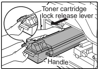 SAGEM MF 9323/ MF 9327 - Pull the toner cartridge out while pressing the lock release lever. - 1