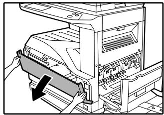 SAGEM MF 9323/ MF 9327 - Press gently on both sides of the front cover and pull it open. - 1