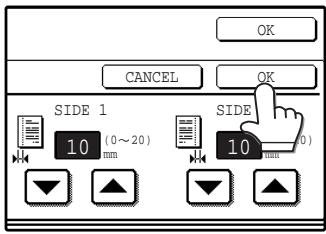 SAGEM MF 9323/ MF 9327 - Adjust the shift width as needed and touch the [OK] key. - 1