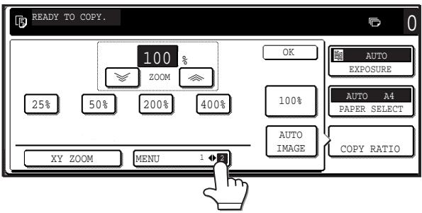 SAGEM MF 9323/ MF 9327 - Use the [MENU] key to select menu [1] or menu [2] for copy ratio selection. - 2