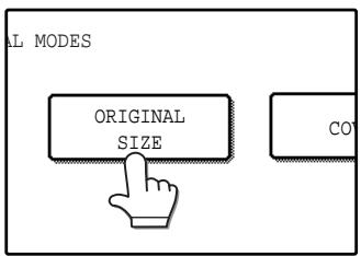 SAGEM MF 9323/ MF 9327 - Touch the ↓ key and then touch the [ORIGINAL SIZE] key in the special modes menu screen. - 1