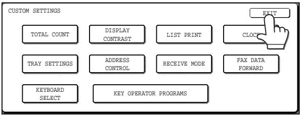 SAGEM MF 9323/ MF 9327 - When you are ready to exit the custom settings, touch the [EXIT] key. - 1