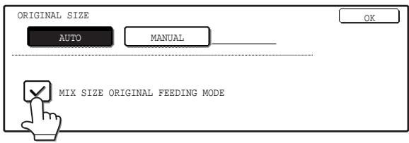 SAGEM MF 9323/ MF 9327 - Select the "MIX SIZE ORIGINAL FEEDING MODE" checkbox. - 1