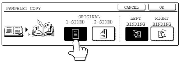 SAGEM MF 9323/ MF 9327 - Specify whether 1-sided or 2-sided originals will be copied. - 1