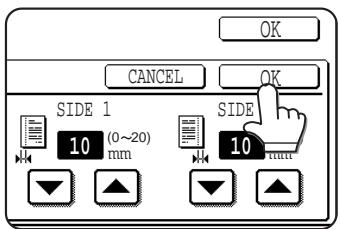 SAGEM MF 9535/ MF 9545 - Set the shift amount as needed and touch the [OK] key. - 1