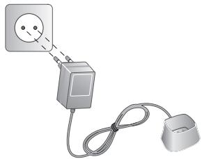 SAGEM PHONEFAX 45DS - Connecting the power cord of the charging station - 1