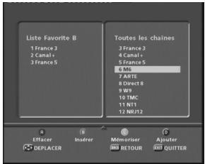 SAGEM PVR 6280T FR - 6-1-4 Installation de la liste des chaînes favorites - 2