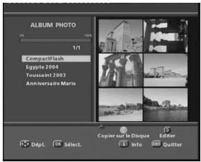 SAGEM PVR 6280T FR - 10-3-1 Créer et transférer l'album photo - 1