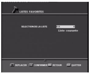 SAGEM PVR 6280T FR - 6-1-4 Installation de la liste des chaînes favorites - 1