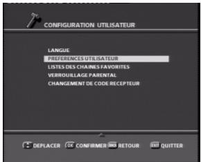 SAGEM PVR 6280T FR - 6-1 Configurations utilisateurs - 1