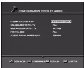 SAGEM PVR 6280T FR - 6-2-2 Réglages TV, VCR, home cinéma - 1