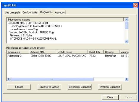 SAGEM TURBO PLUG - "Diagnostics" tab - 1