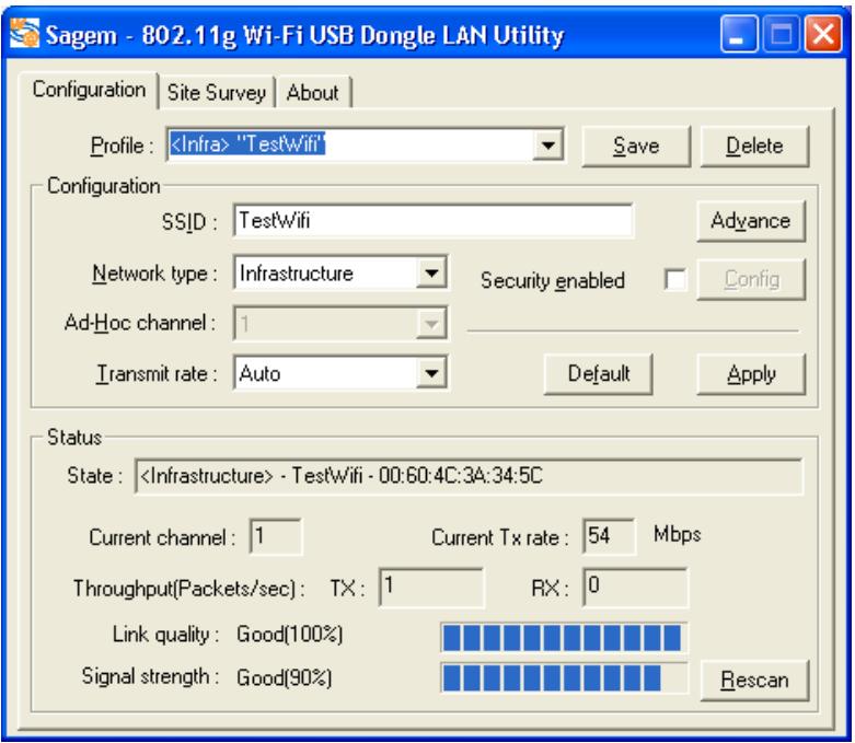 SAGEM WL5061S DONGLE WIFI - Open the WLAN utility - 2