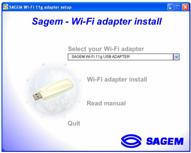 SAGEM WL5061S DONGLE WIFI - I.1 Installation of the software - 3