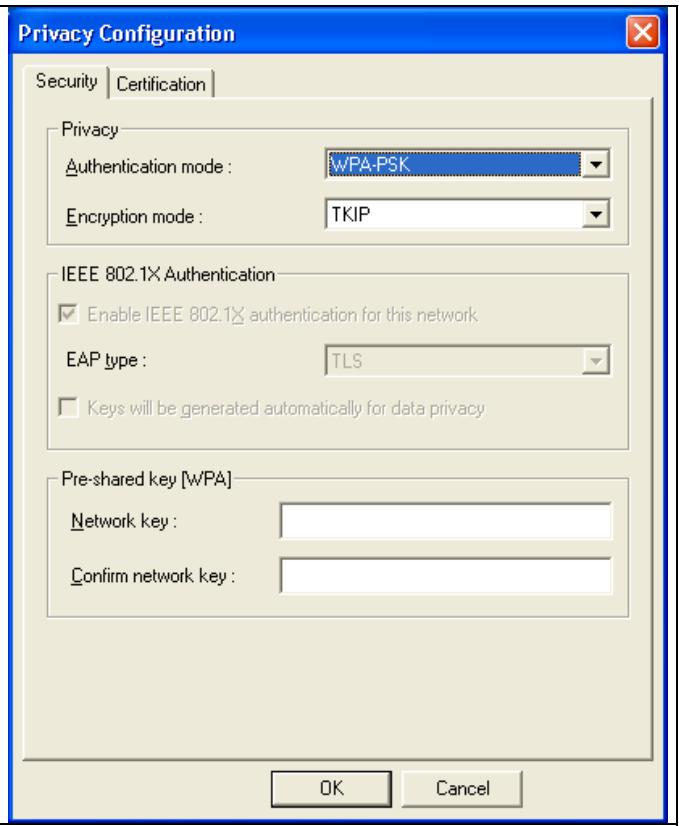 SAGEM XG760A DONGLE WIFI - 2.2) WPA-PSK / TKIP encryption: - 2