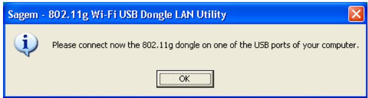 SAGEM XG760N DONGLE WIFI - Installation of the Wireless LAN Software - 3