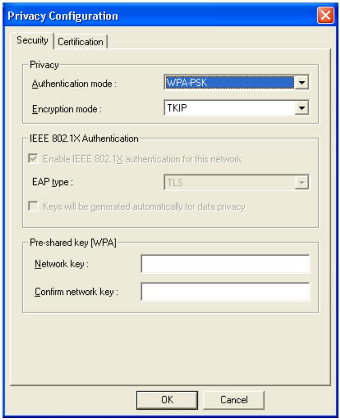 SAGEM XG760N DONGLE WIFI - 2.2) WPA-PSK / TKIP encryption: - 1