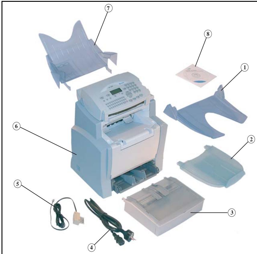 SAGEM MF 4640 - UNPACKING THE MACHINE PARTS - 1