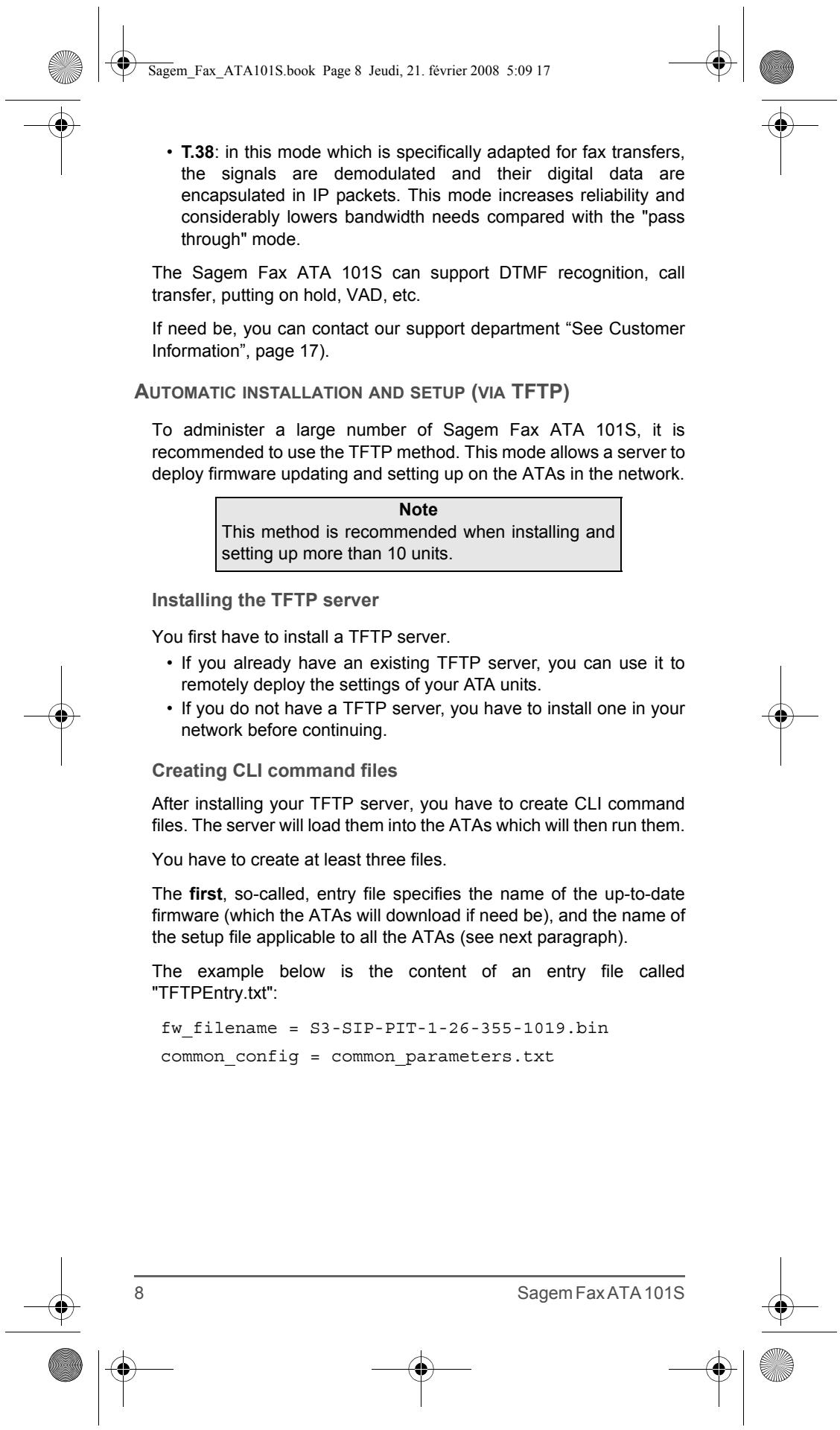 SAGEM FAX ATA 101S - eth0 setting - 12