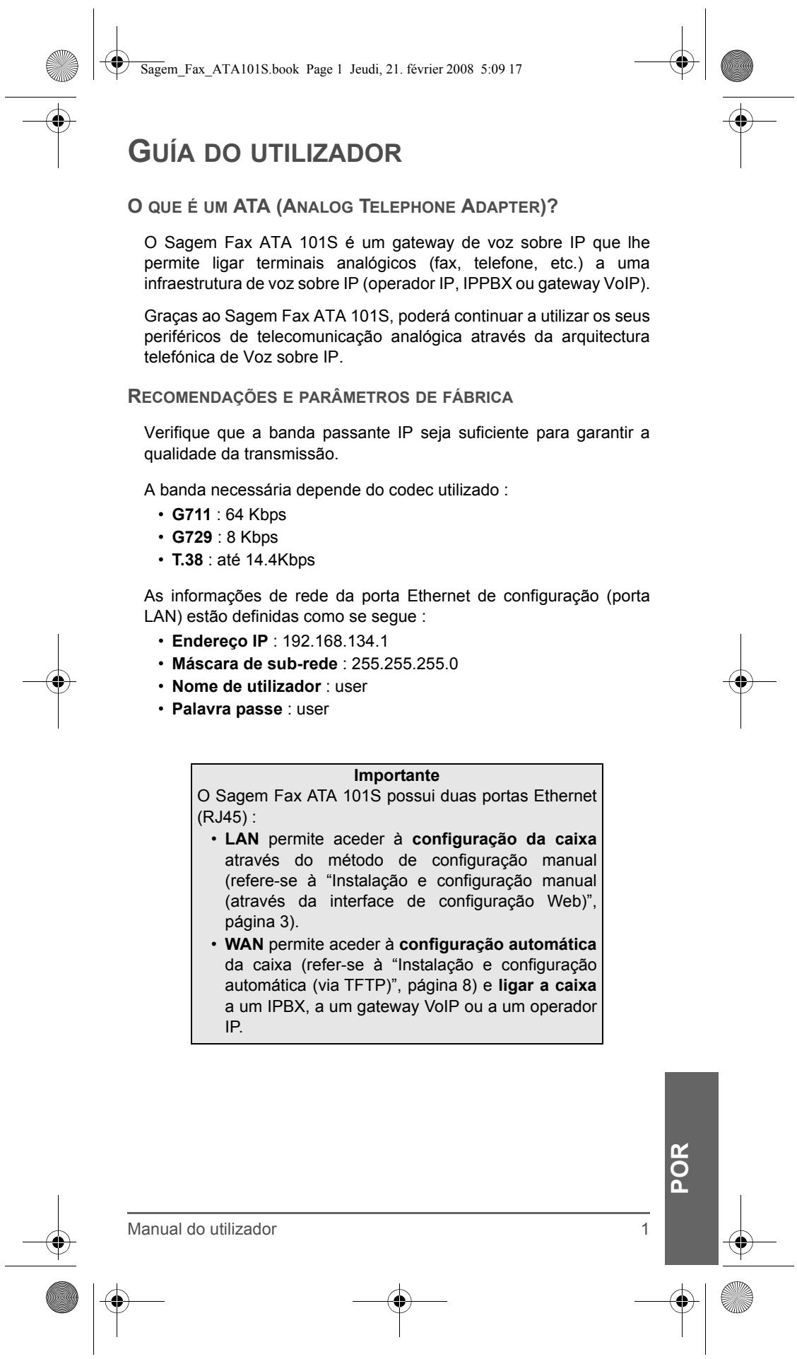 SAGEM FAX ATA 101S - 4