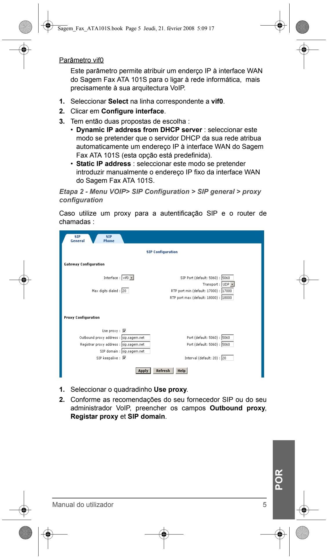 SAGEM FAX ATA 101S - Parametro eth0 - 9