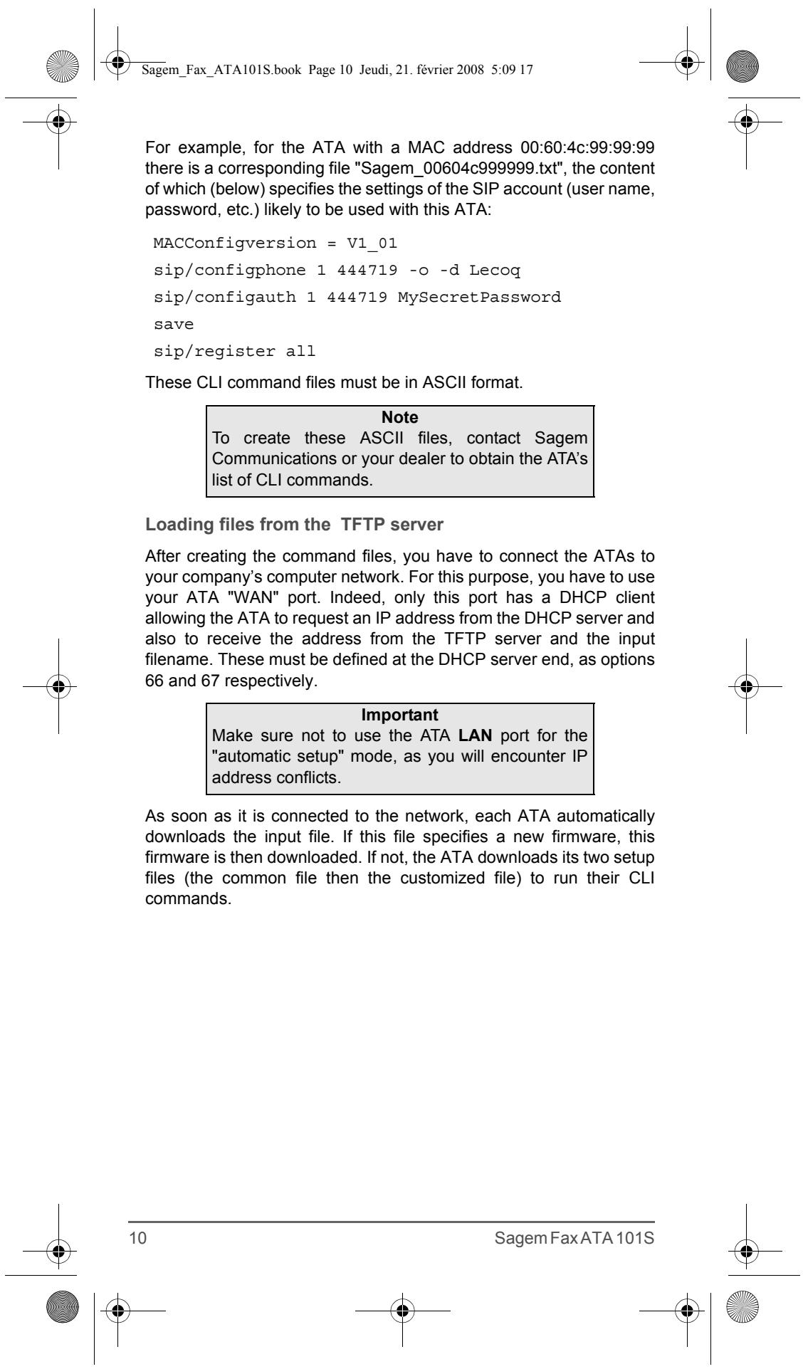 SAGEM FAX ATA 101S - eth0 setting - 14
