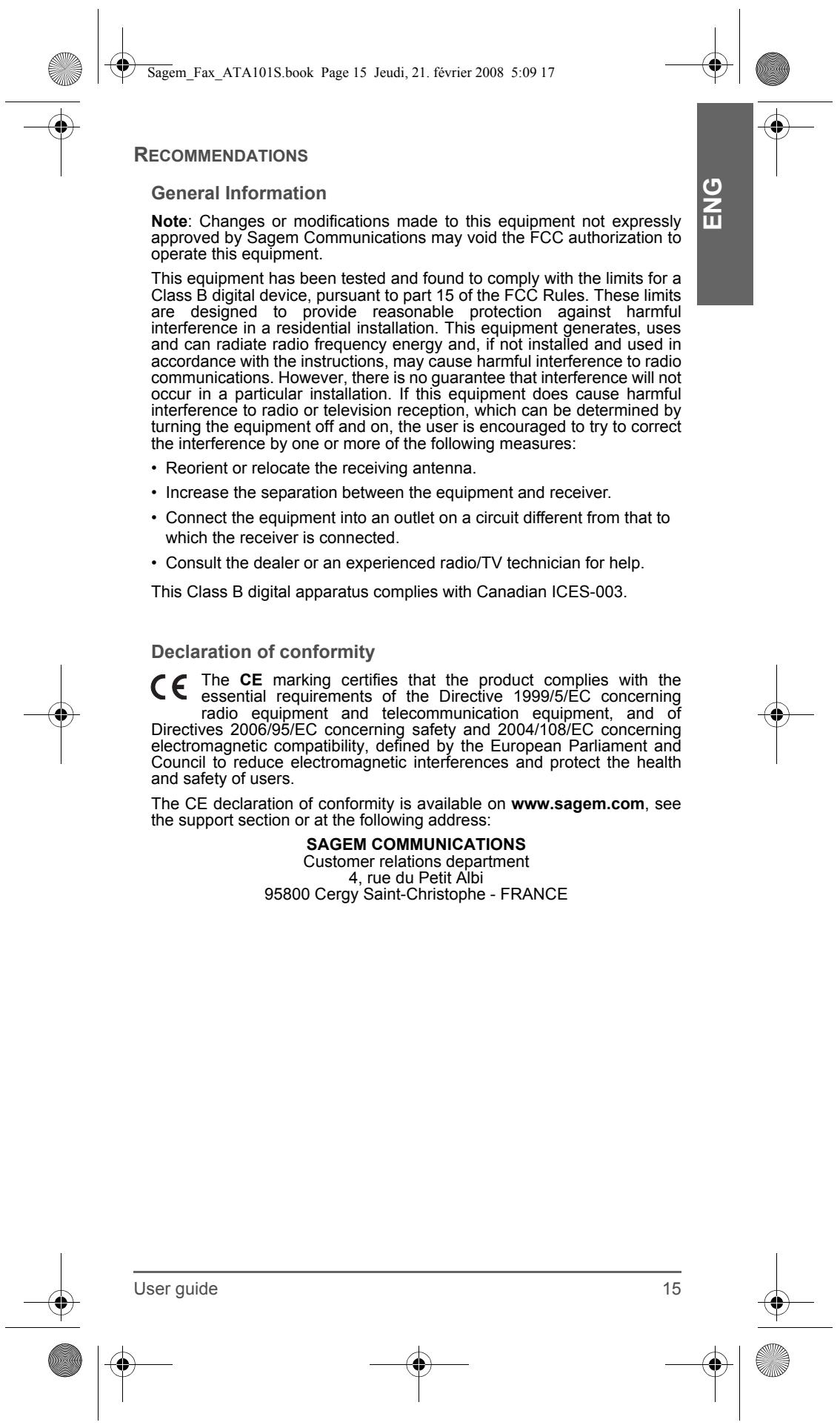 SAGEM FAX ATA 101S - eth0 setting - 19