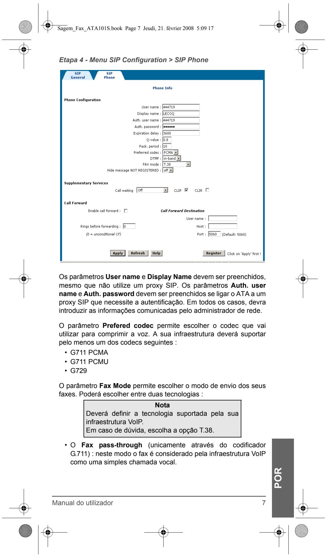 SAGEM FAX ATA 101S - Parametro eth0 - 11