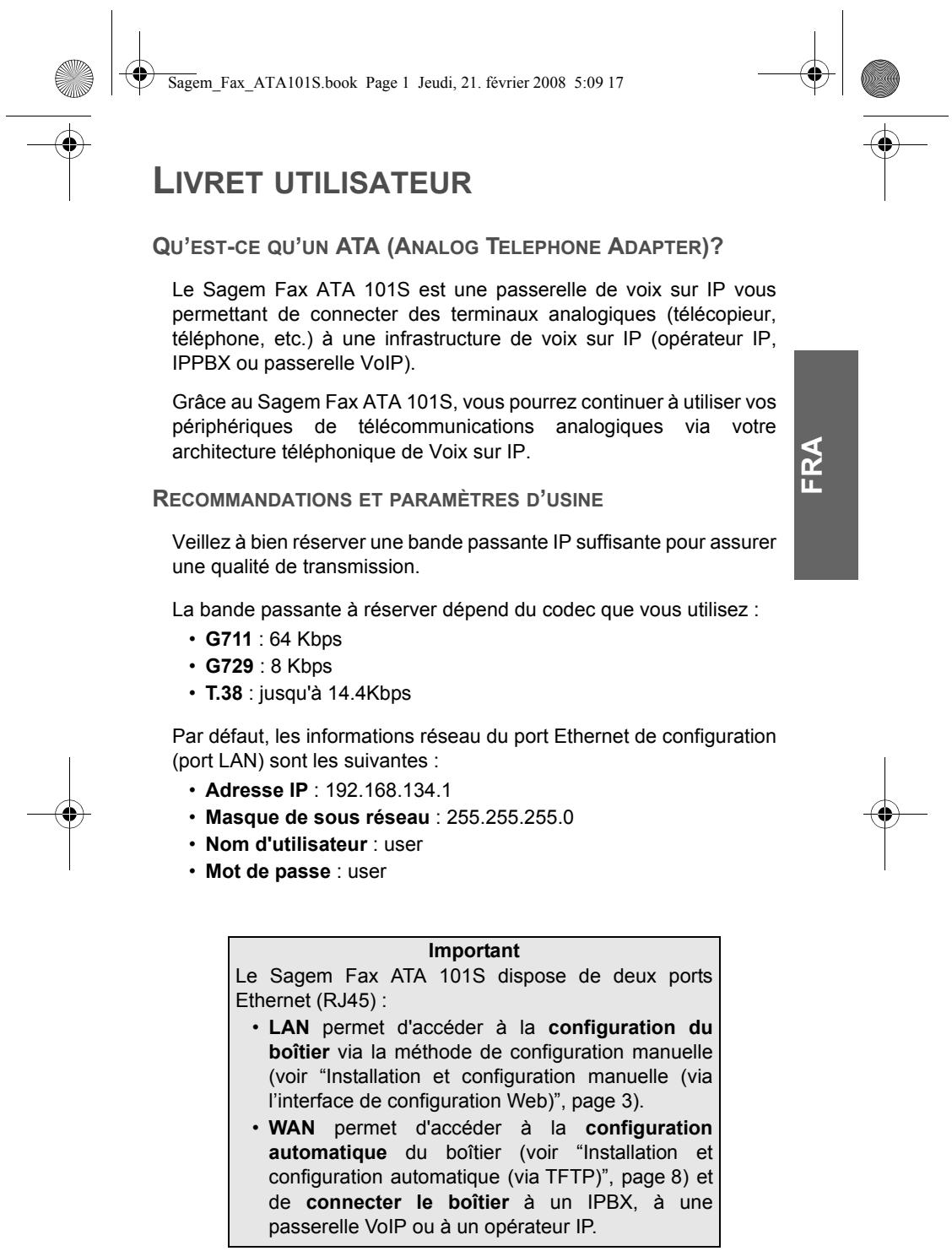 SAGEM FAX ATA 101S - 2