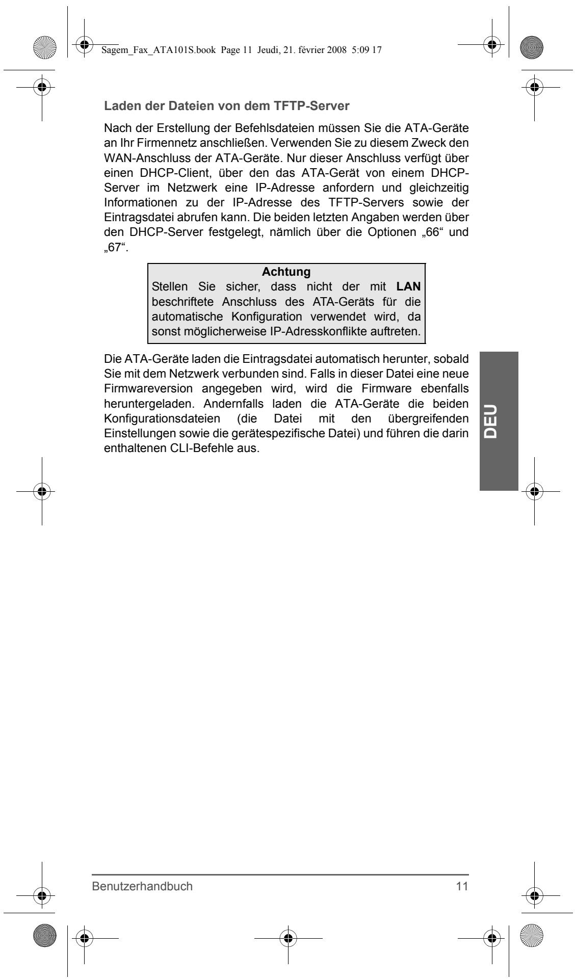 SAGEM FAX ATA 101S - Einrichten des TFTP-Servers - 8