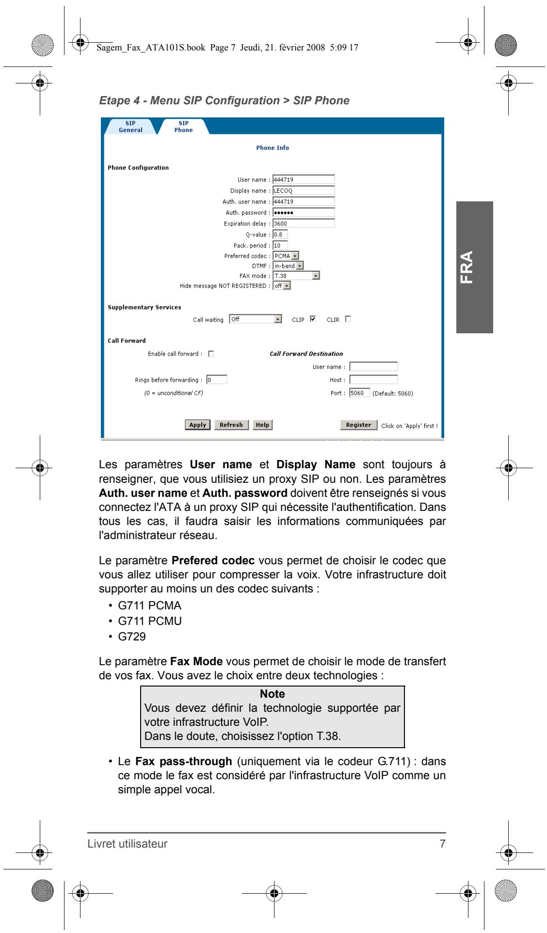 SAGEM FAX ATA 101S - Important - 5
