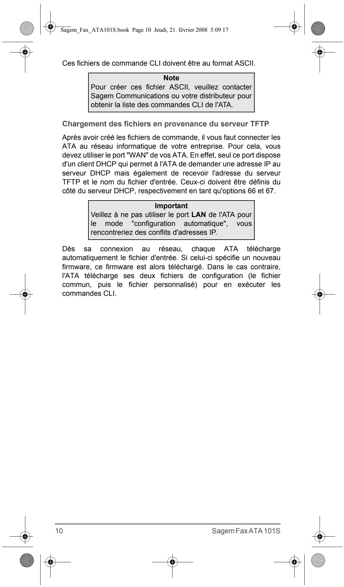 SAGEM FAX ATA 101S - Important - 8